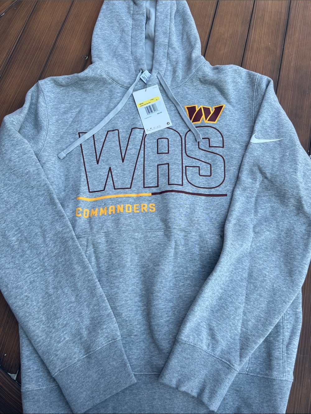 Nike Gray WAS Commanders Hoodie with Maroon and Gold Accents